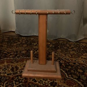 Wooden with metal hook Necklace/Ring Organizer